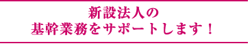 新設法人の基幹業務をサポートします！